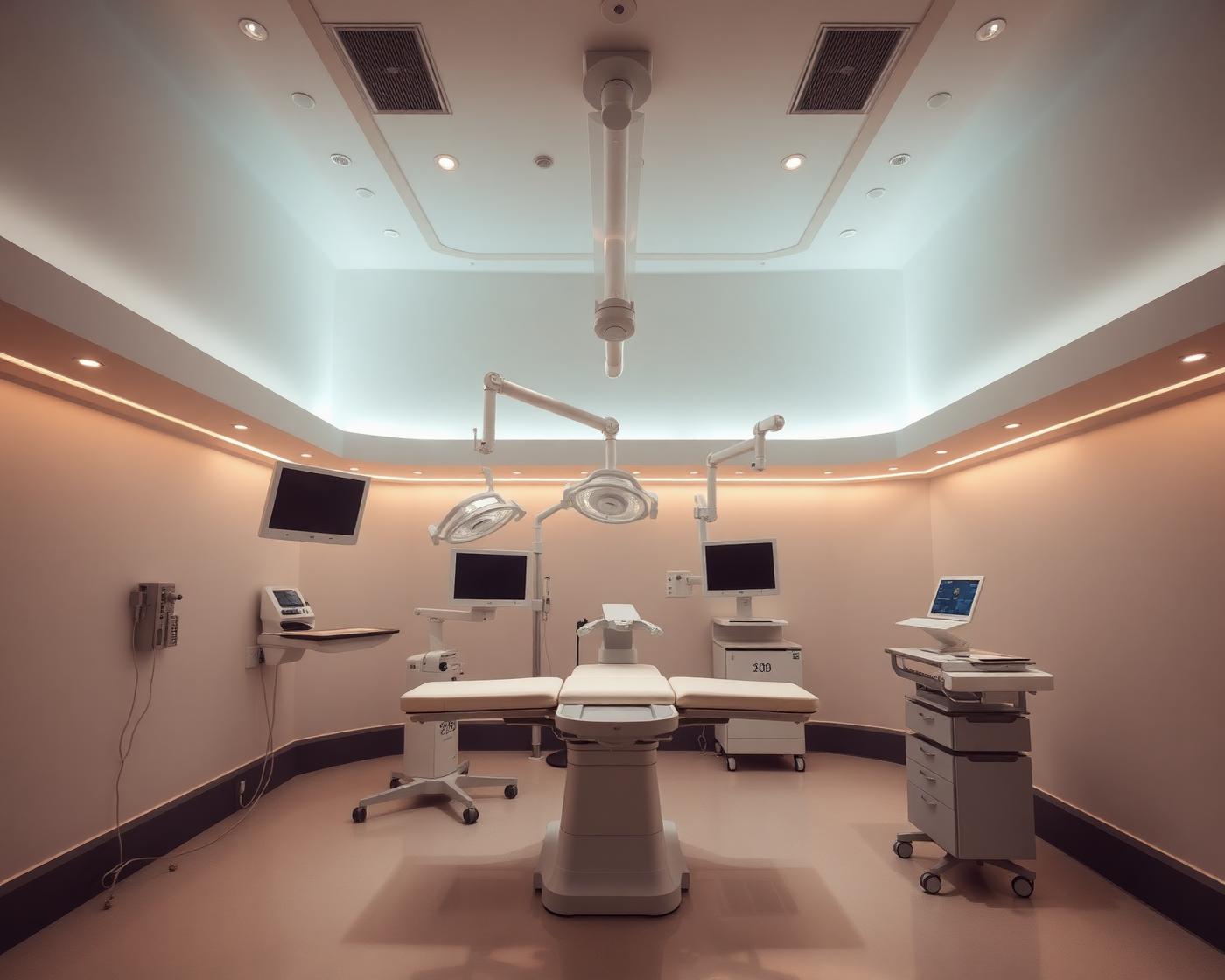 Quirófano hospitalario donde Instituto Rubí realiza el aumento de pecho con técnica ABA